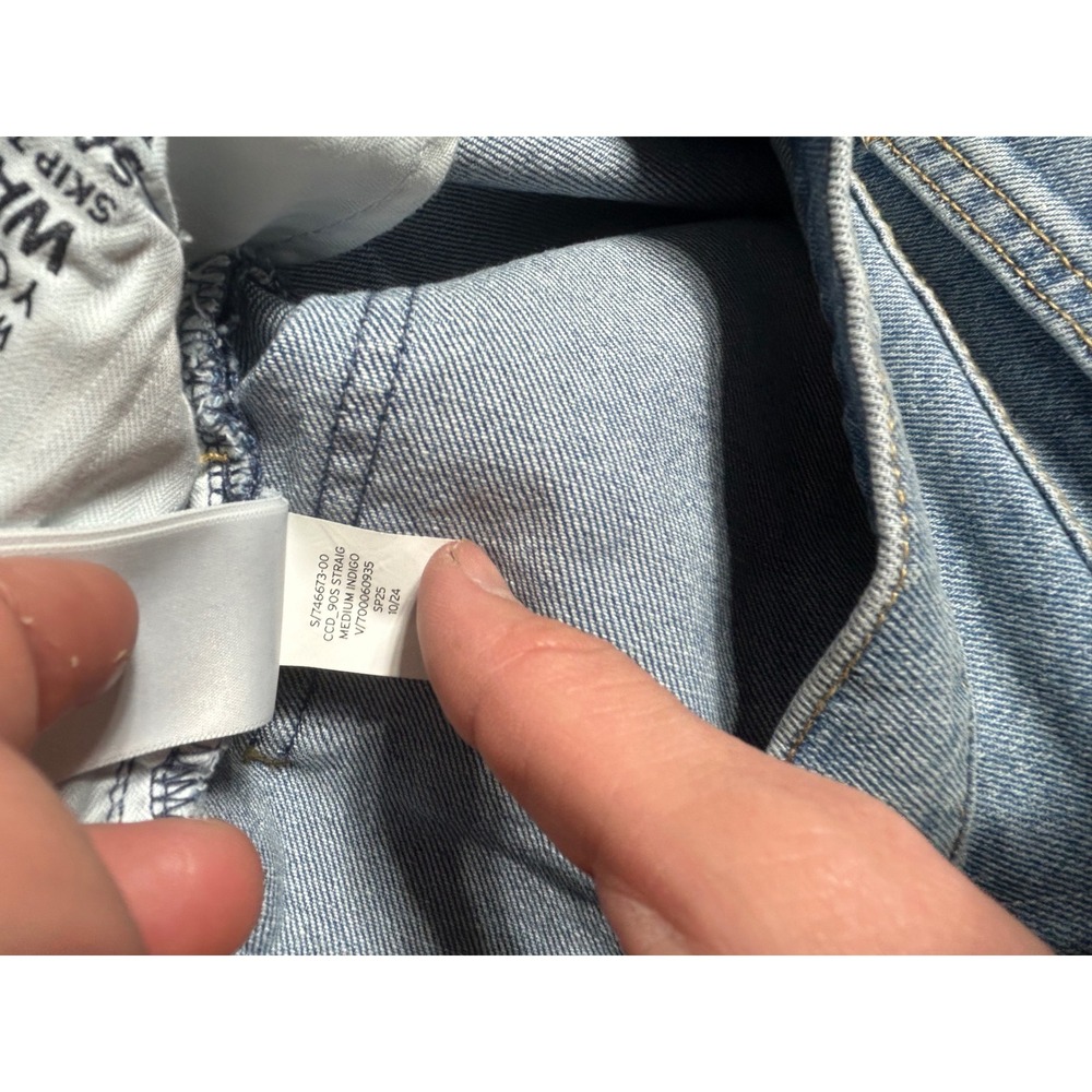 GAP 90s‎ Straight Jeans Womens 30/10R Medium Indigo High Rise Cross-Over Waist - Picture 5 of 11